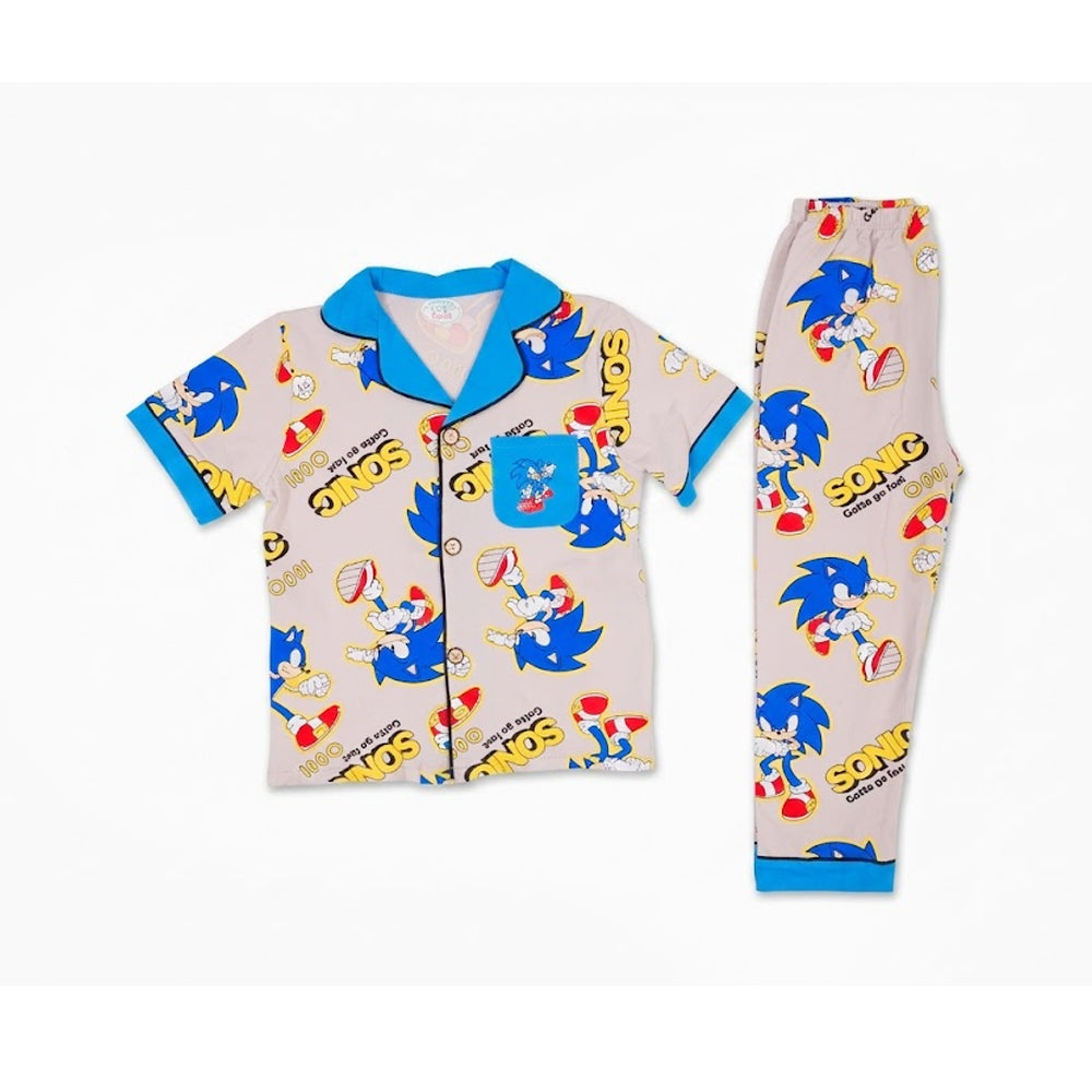 BOYS S/S 2PC SLEEPING SUIT F/O 4-5YEAR GREY BLUE NO-1 IR-26