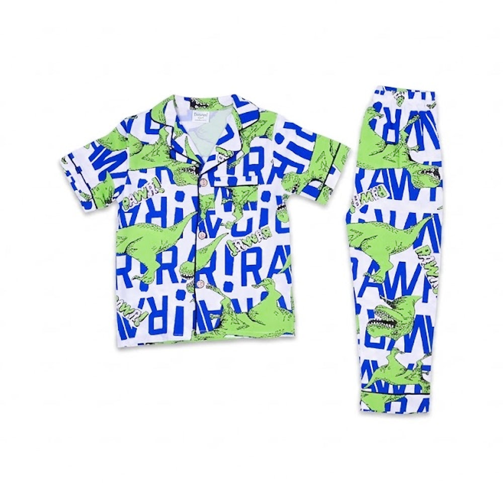 BOYS S/S 2PC SLEEPING SUIT F/O 3-4YEAR GREEN BLUE NO-43 IR-2