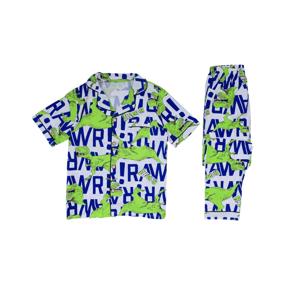 BOYS S/S 2PC SLEEPING SUIT F/O 8-9YEAR GREEN BLUE NO-43 IR-2