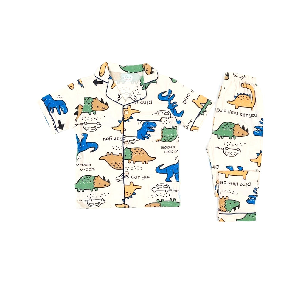 BOYS S/S 2PC SLEEPING SUIT F/O 6-7YEAR OFF WHITE NO-47 IR-26