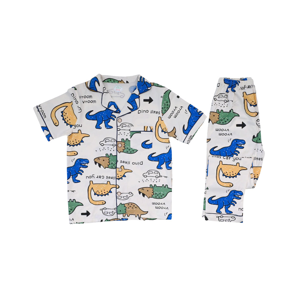 BOYS S/S 2PC SLEEPING SUIT F/O 8-9YEAR OFF WHITE NO-47 IR-26