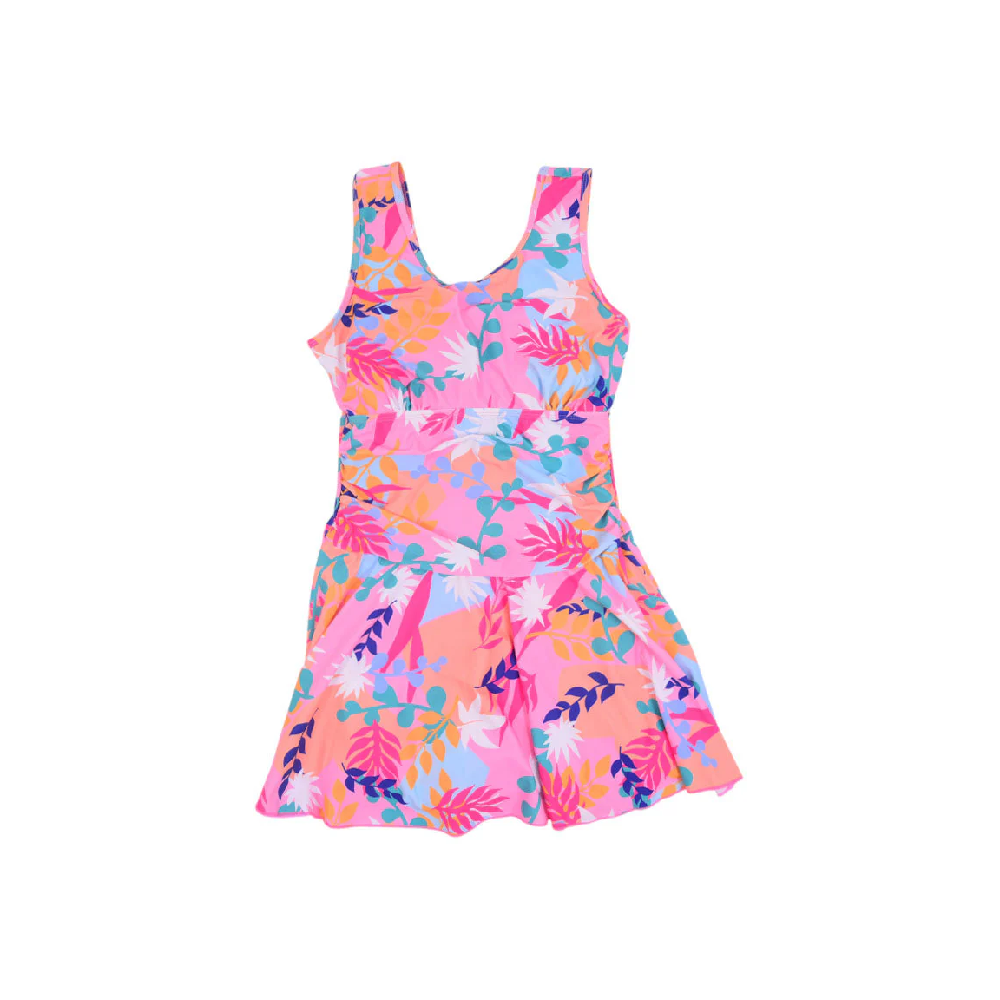 LADIES S/L SWIMMING COSTUME ORG TROPICAL 4XL IR-25 31626-2