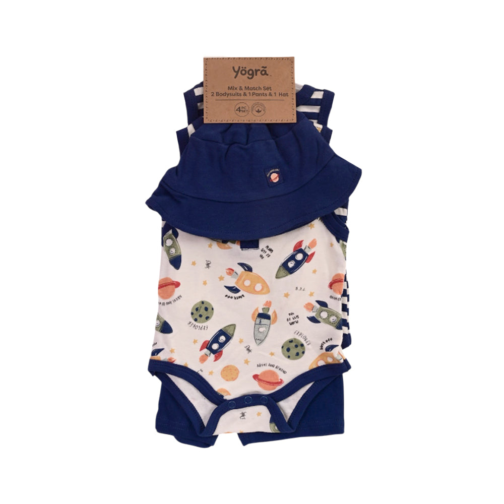 BOYS S/L 4PC KNICKER SUIT  NAVY BLUE 0-3M ZHS-26 NO-3 W.G