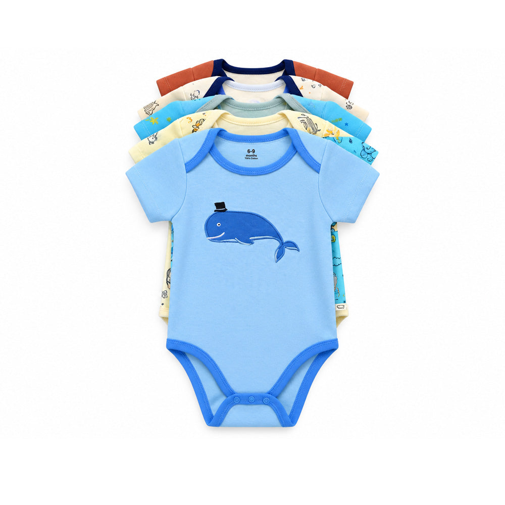 BOYS L/S 5PC BODY SUIT MULTI 6-9M ZHS-26 NO-9 W.G
