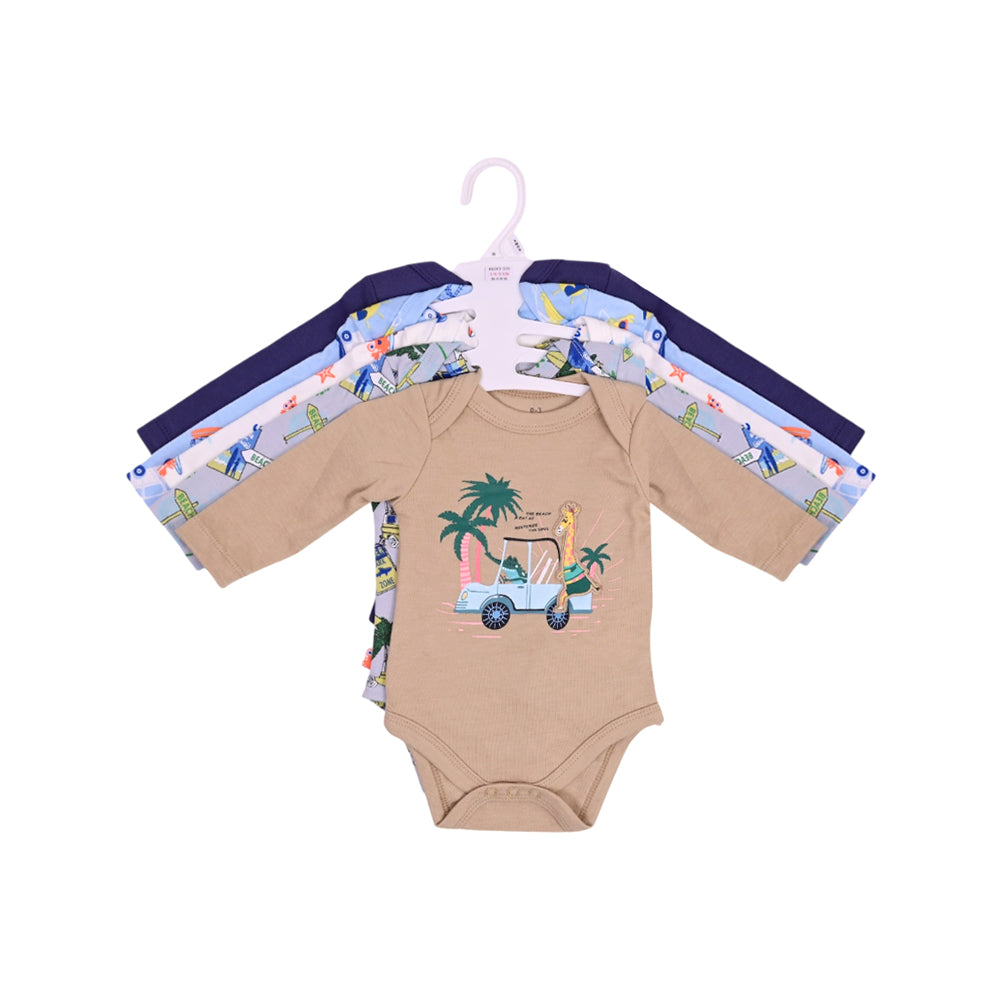 BOYS L/S 5PC BODY SUIT MULTI 0-3M ZHS-26 NO-10 W.G