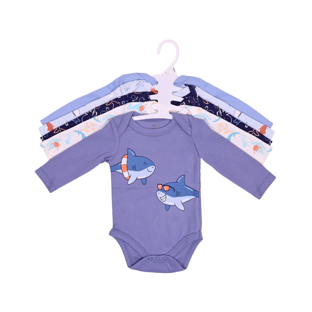 BOYS L/S 5PC BODY SUIT MULTI 3-6M ZHS-26 NO-10 W.G