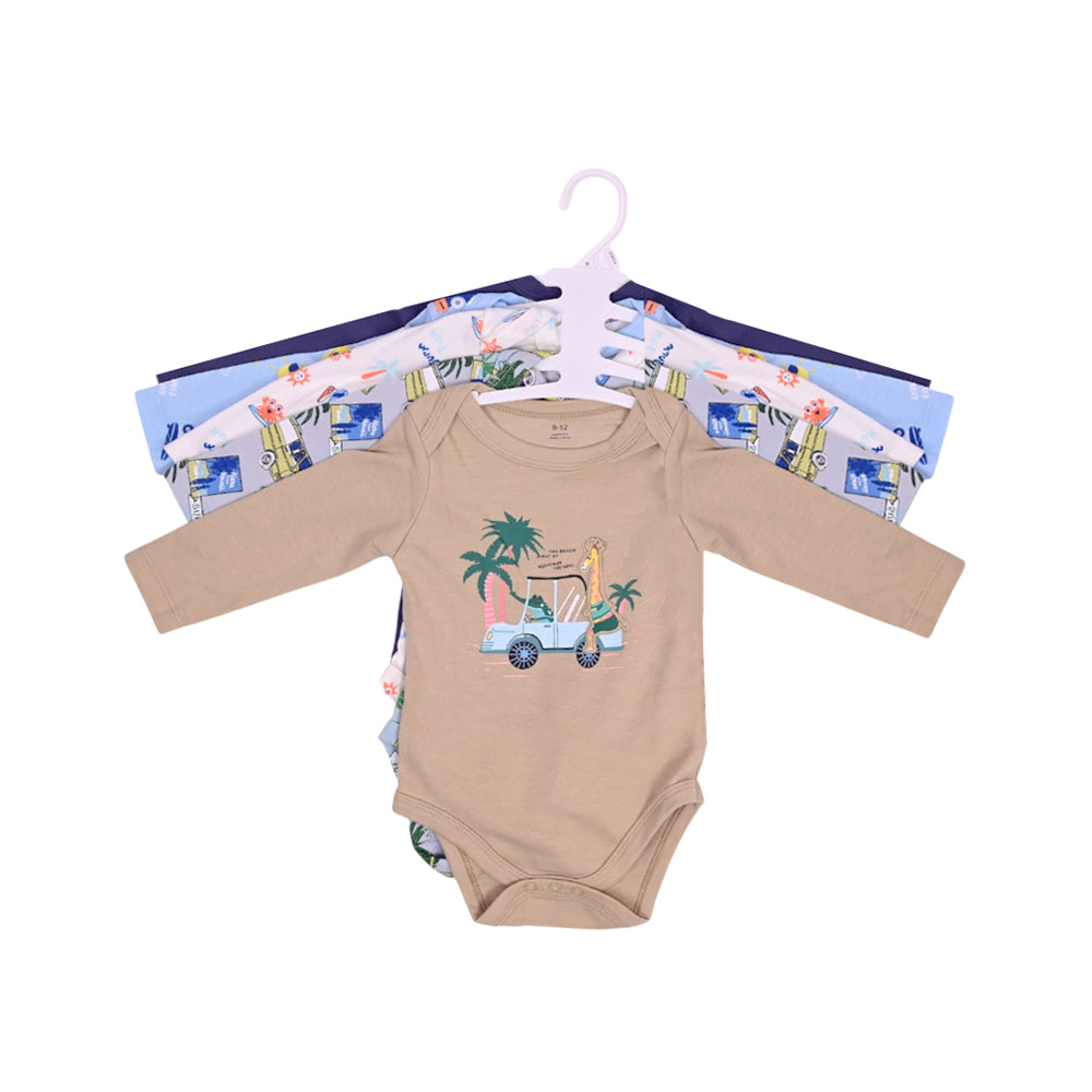 BOYS L/S 5PC BODY SUIT MULTI 9-12M ZHS-26 NO-10 W.G