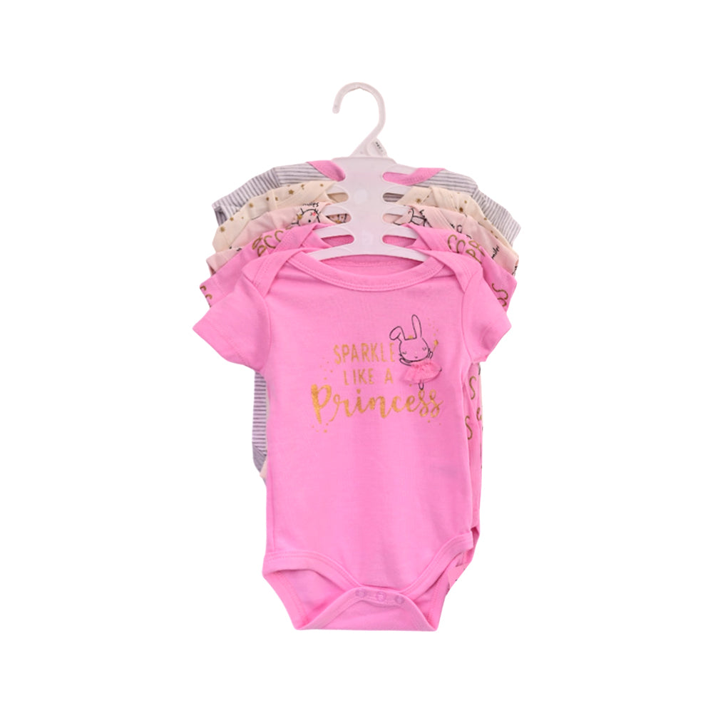 GIRLS S/S 5PC BODY SUIT MULTI 6-9M ZHS-26 NO-11 W.G