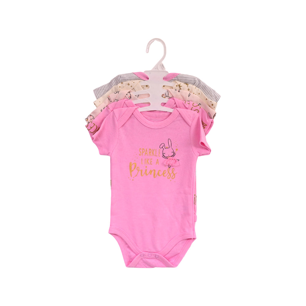 GIRLS S/S 5PC BODY SUIT MULTI 9-12M ZHS-26 NO-11 W.G