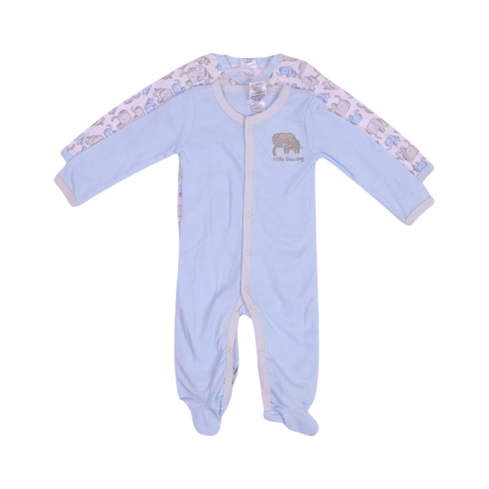 BOYS L/S 2PC ROMPER  BLUE 6-9M ZHS-26 NO-13 W.G
