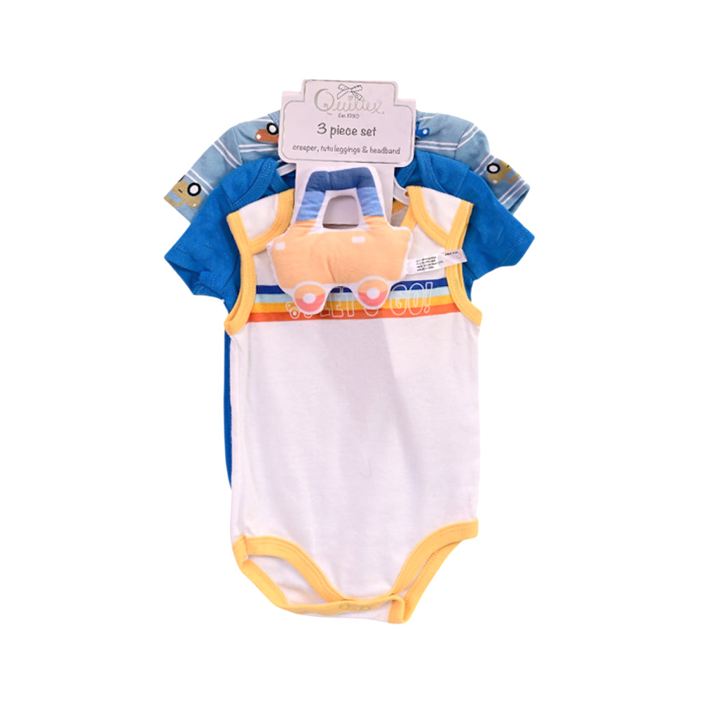 BOYS S/S 4PC BODY SUIT (B) MULTI 6-9M ZHS-26 NO-36 W.G