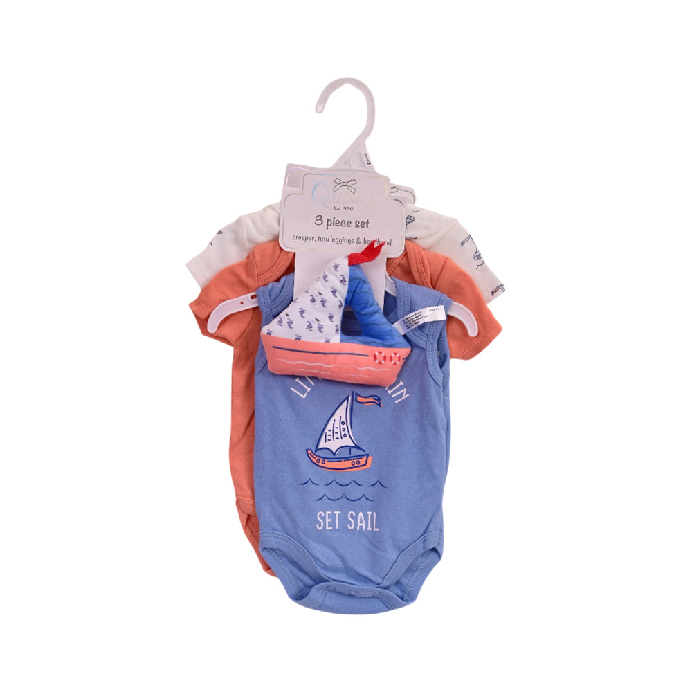 BOYS S/S 4PC BODY SUIT (A) MULTI 0-3M ZHS-26 NO-36 W.G