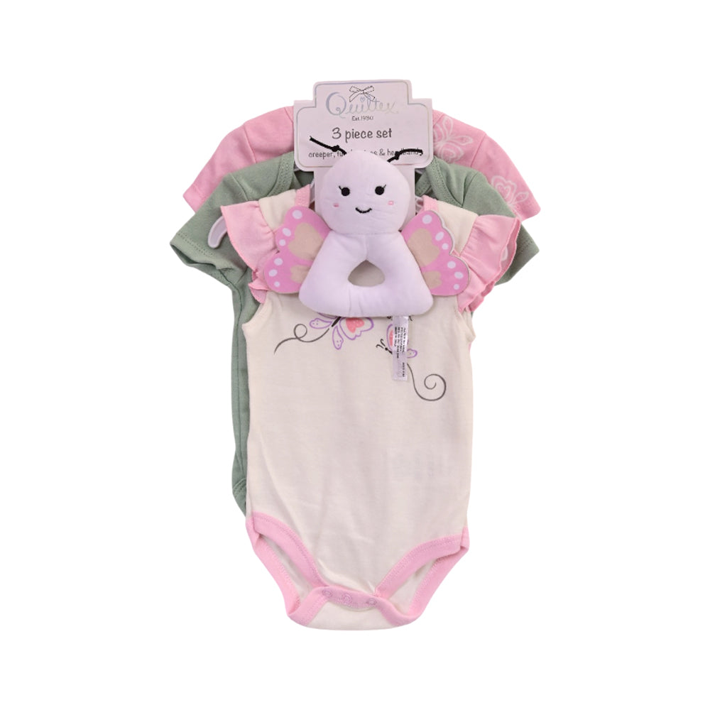 GIRLS S/S 4PC BODY SUIT MULTI 3-6M ZHS-26 NO-37 W.G