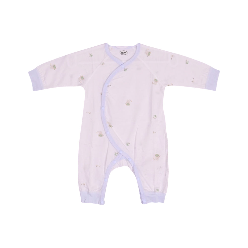 GIRLS L/S PRINTED ROMPER L/W SKY BLUE 0-3M ZHS-26 001 W.G