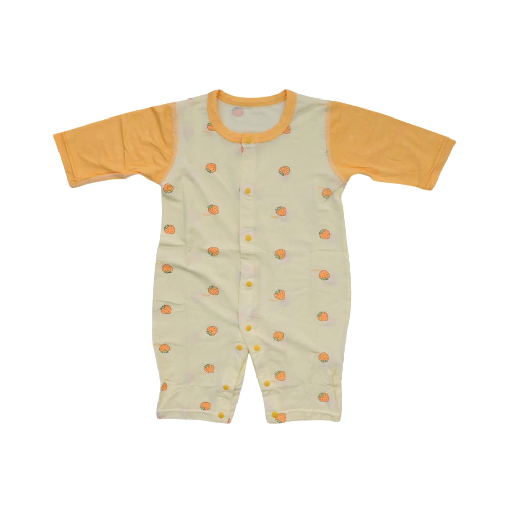 GIRLS L/S PRINTED ROMPER L/W YELLOW 6-9M ZHS-26 002 W.G