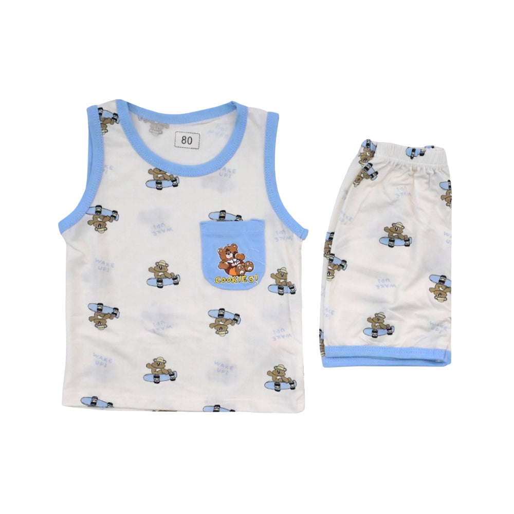 BOYS S/L 2PC KNICKER SUIT BLUE 9-12M ZHS-26 007 W.G