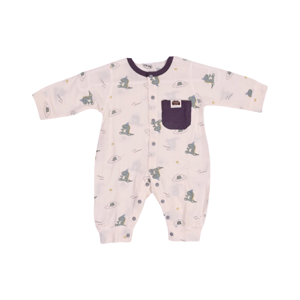 BOYS L/S PRINTED ROMPER L/W OFF WHITE N.B ZHS-26 10 W.G