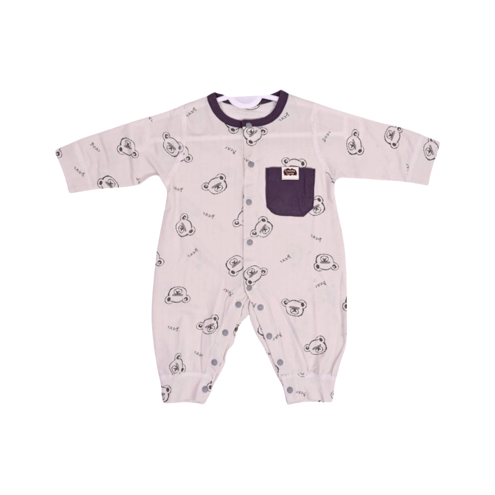 BOYS L/S PRINTED ROMPER L/W GREY N.B ZHS-26 10 W.G