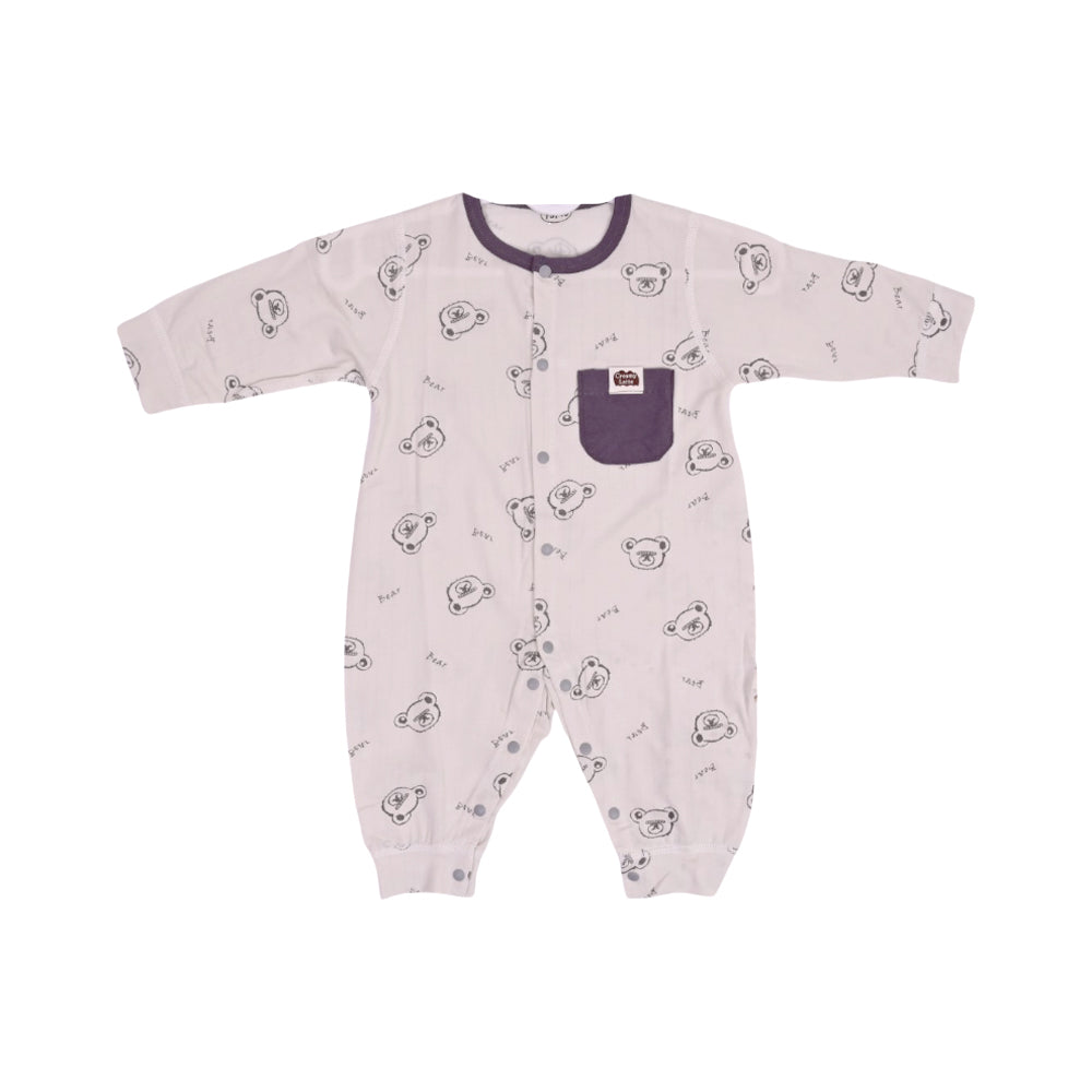 BOYS L/S PRINTED ROMPER L/W GREY 3-6M ZHS-26 10 W.G