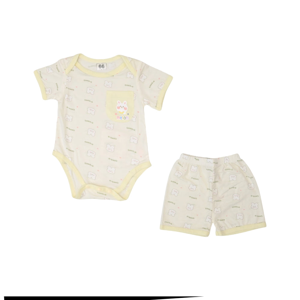 GIRLS S/S 2PC KNICKER SUIT LEMON 0-3M ZHS-26 12 W.G
