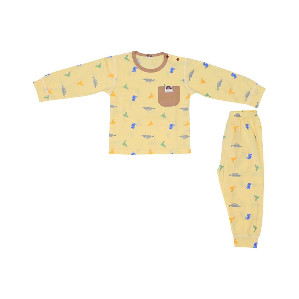 BOYS L/S 2PC PAJAMA SUIT  YELLOW 6-9M ZHS-26 13 W.G