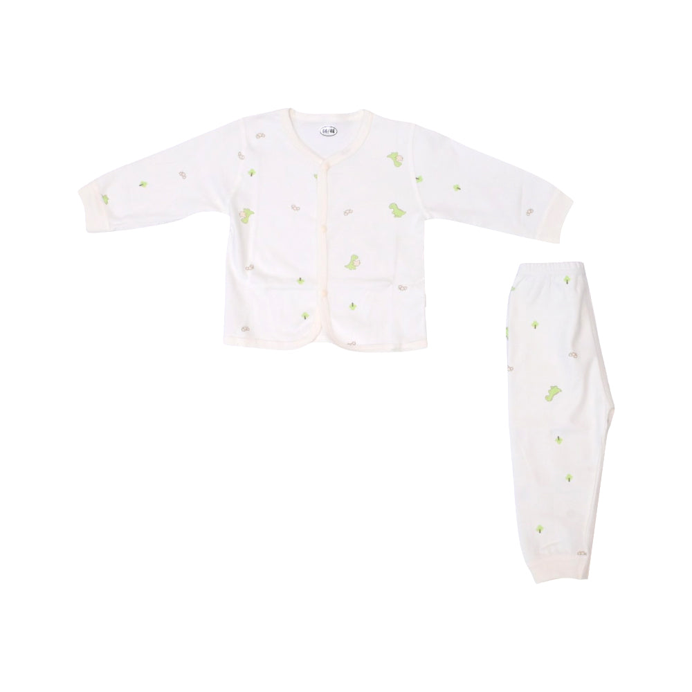 UNISEX L/S 2PC PAJAMA SUIT L/W CREAM 0-3M ZHS-26 15 W.G