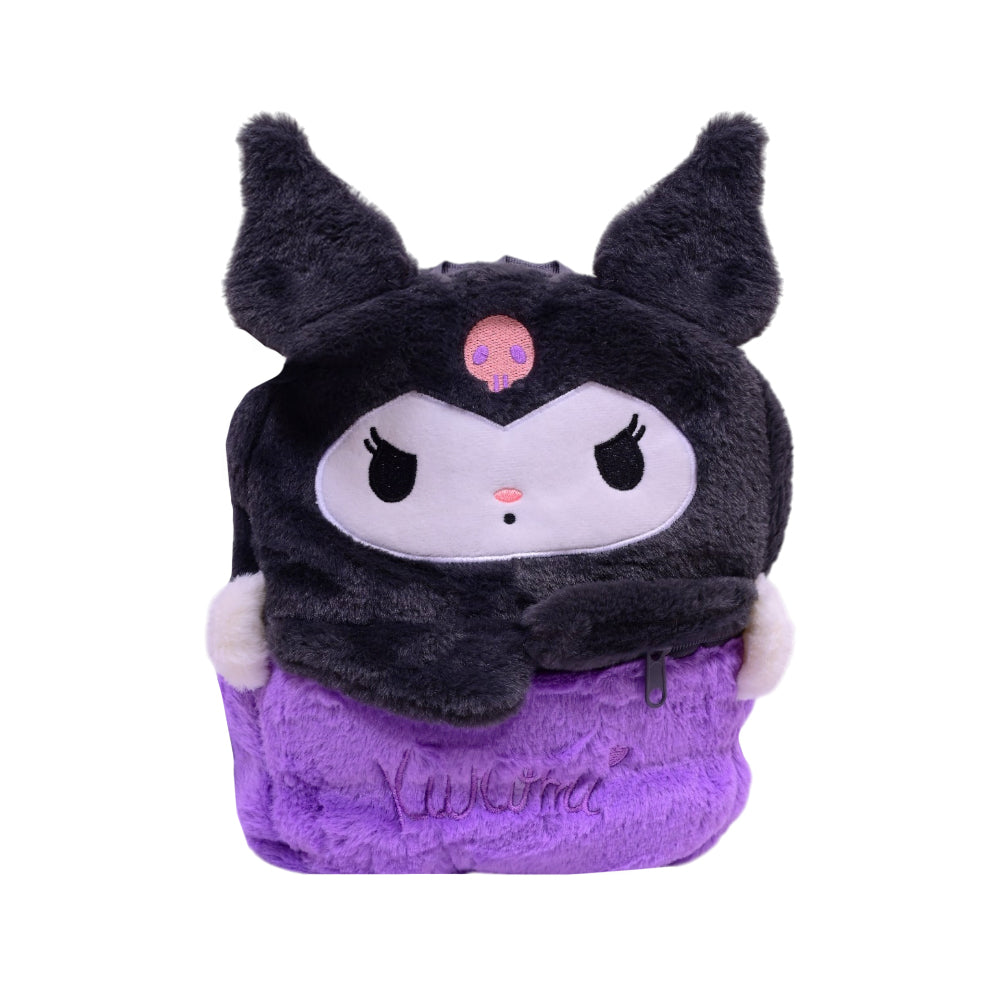 KIDS SHOULDER STAFF FUR BAG 107 ZHS-26 GREY PURPLE W.G