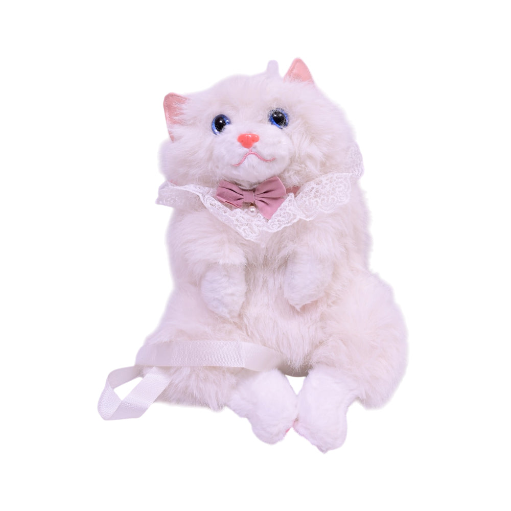 KIDS SHOULDER STAFF FUR BAG W CATSOUND 1011 ZHS-26 OFF WHITE