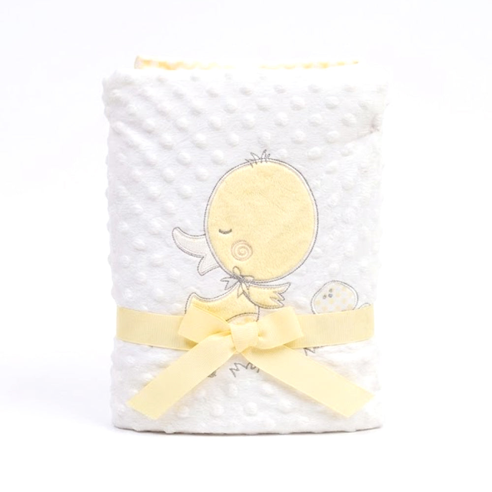 BABY FLEECE WRAPPING SHAWL WHITE & YELOW IR XYBL02 MS-22 S-2