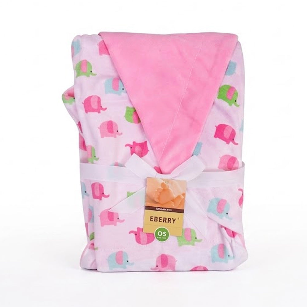 BABY FLEECE WRAPPING SHAWL PINK & WHITE MZS-23 08