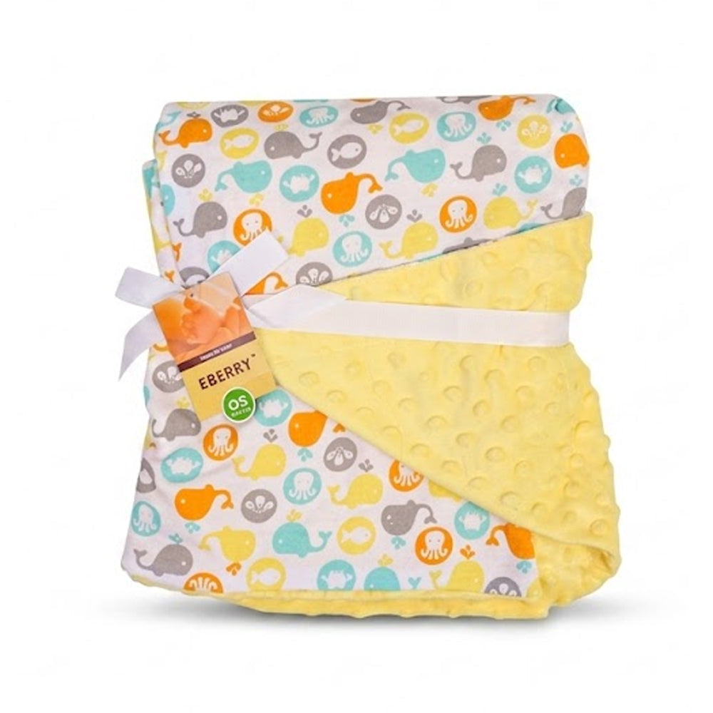 BABY FLEECE WRAPPING SHAWL YALLOW FISH MZS-23 08