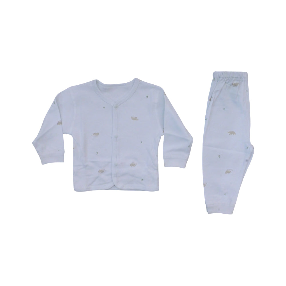BOYS L/S 2PC L/W PAJAMA SUIT PRINTED SKY BLUE (B) 0-3 ZHS-26