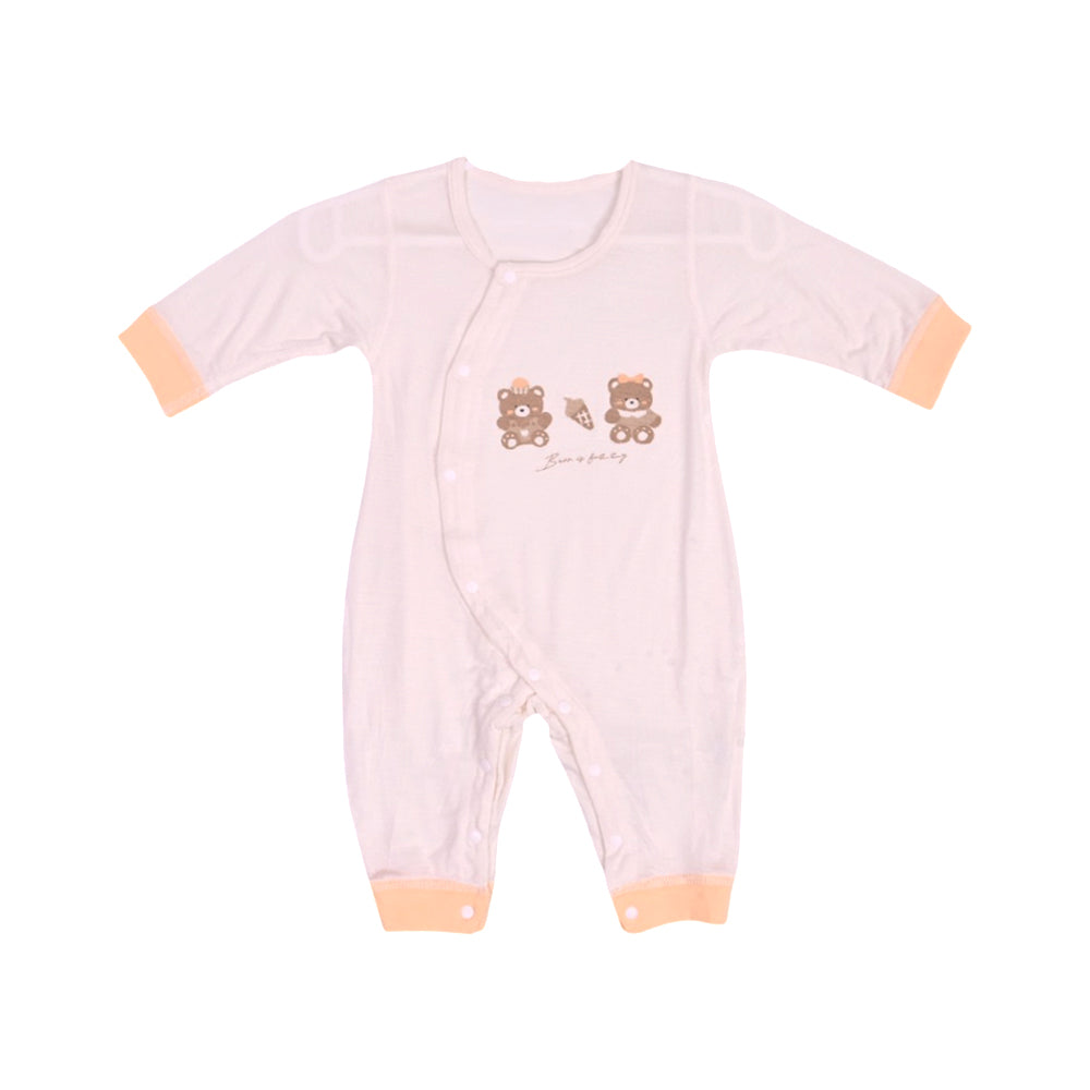 BOYS L/S L/W ROMPER CREAM/YELLOW N.B ZHS-26 9266 I.G