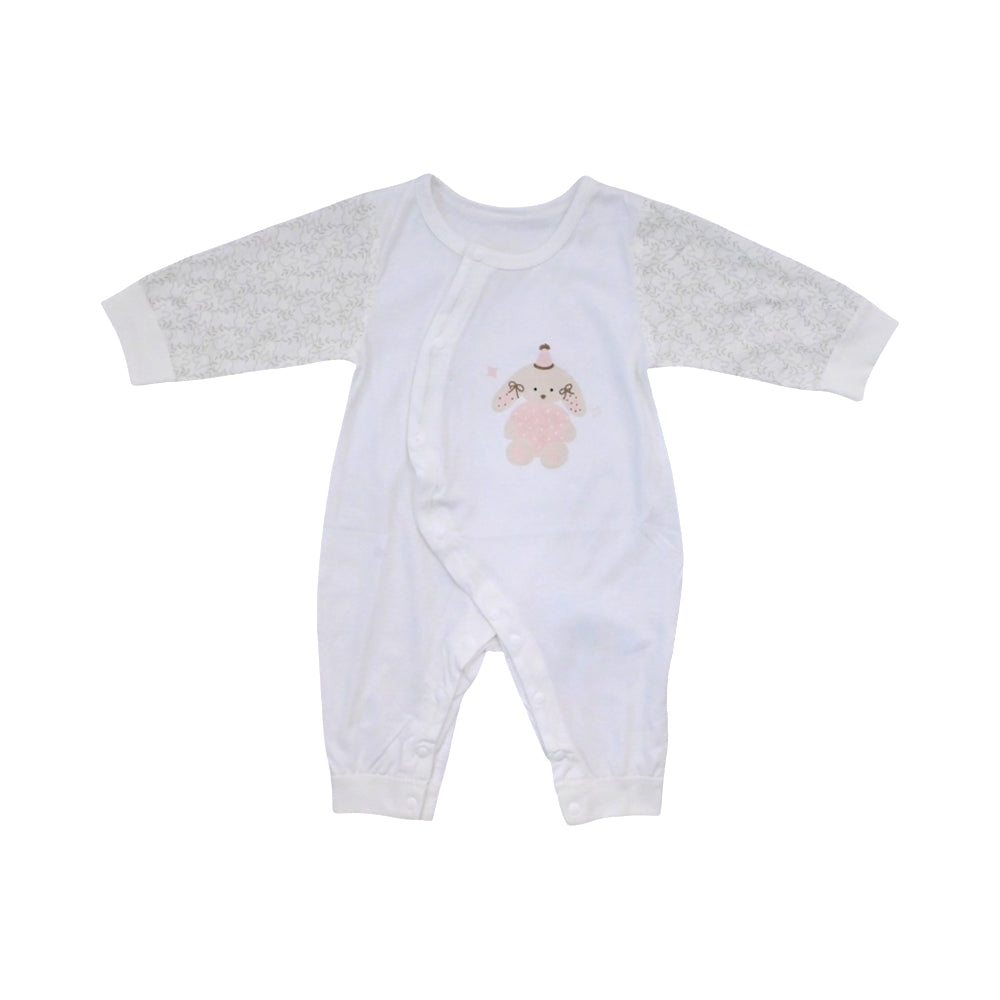 GIRLS L/S L/W ROMPER WHITE PINK N.B ZHS-26 9256 I.G