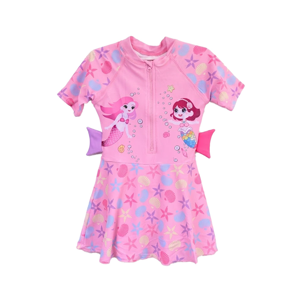 GIRLS S/S 2PC SWIMMING COSTUME PINK 6-7YEAR NO-4 THAI-26