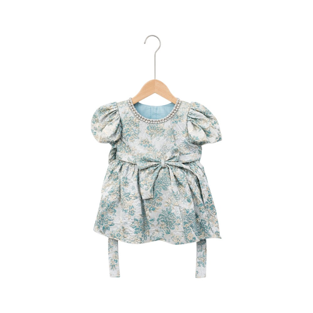 GIRLS S/S FANCY FROCK H&R VA315 C-GREEN IR-26