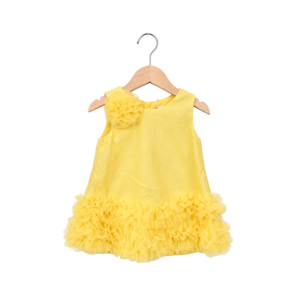 GIRLS S/L FANCY FROCK H&R VA1300 LEMON IR-26