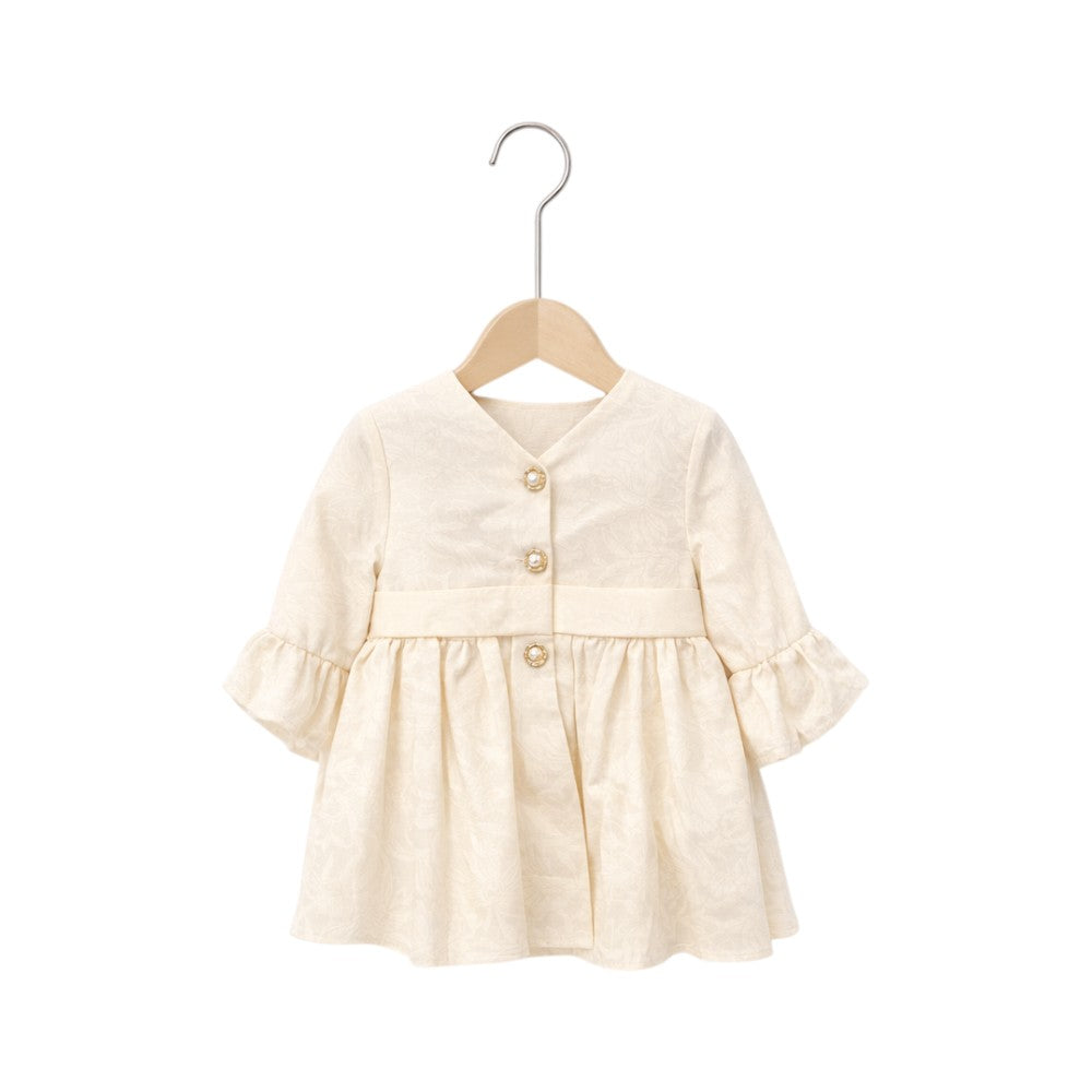 GIRLS L/S FANCY FROCK H&R VT247 OFF-WHITE IR-26