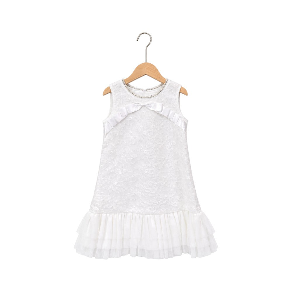 GIRLS S/L FANCY FROCK H&R 26B-7 WHITE IR-26