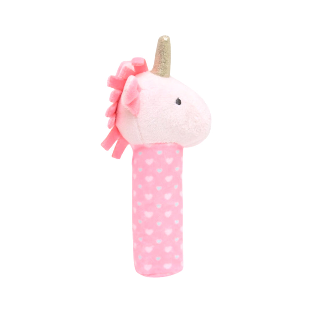 KIDS STUFF RATTLE PNK/WHT UNICORN MDW-23 CHI SNTY41-12