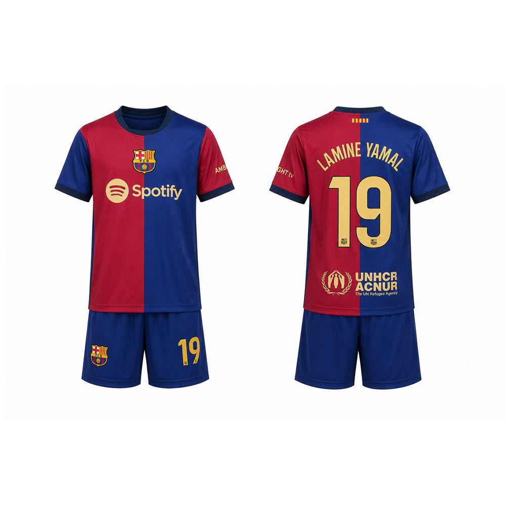LAMINE YAMAL 2PC FOOT-BALL JERSEY RED/NVY IRS-26 2-3 YEAR 017