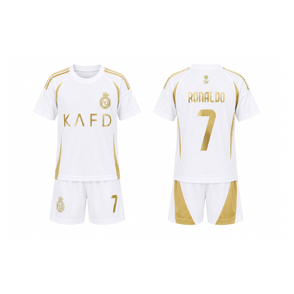 RONALDO 2PC FOOT-BALL JERSEY WHT/GLD IRS-26 2-3 YEAR 021