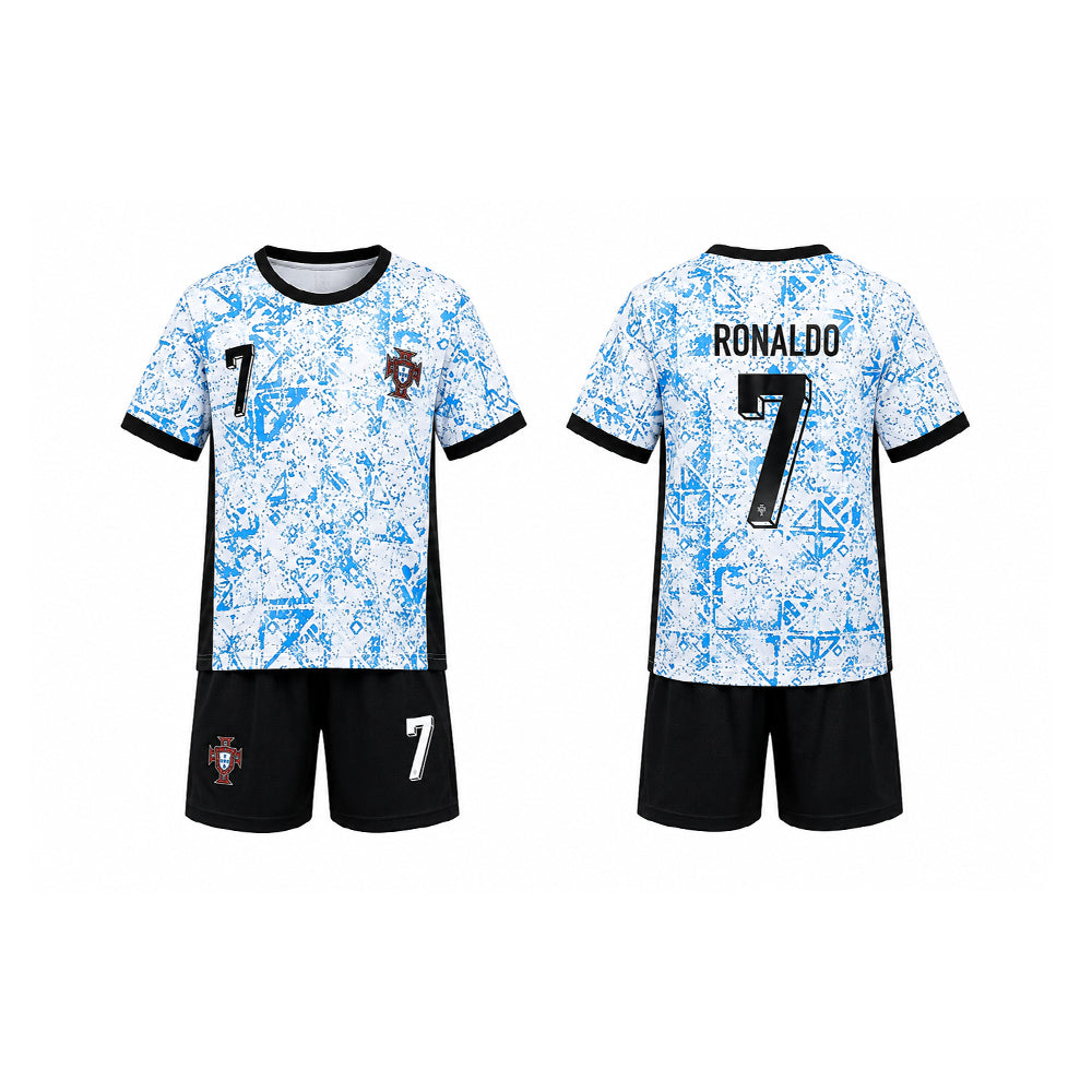 RONALDO 2PC FOOT-BALL JERSEY SKY-BLU/NVY IRS-26 2-3 YEAR 022