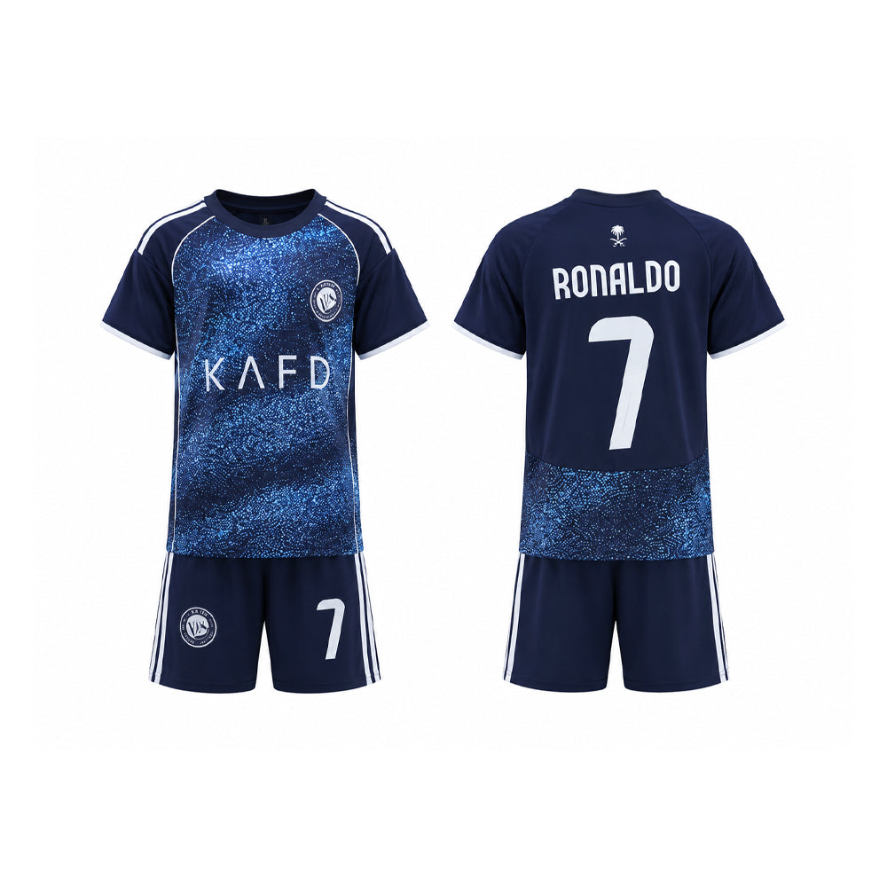 RONALDO 2PC FOOT-BALL JERSEY NAVY IRS-26 2-3 YEAR 023