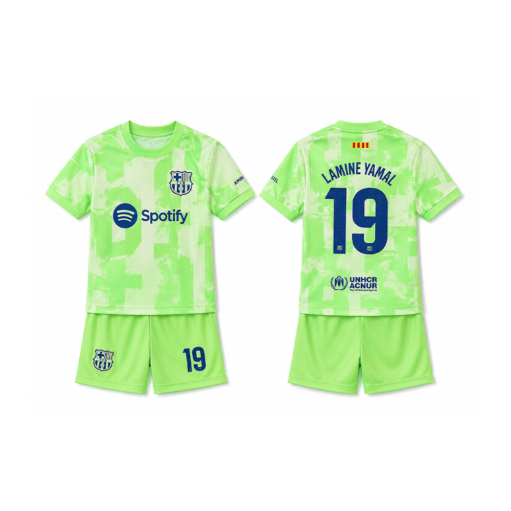 LAMINE YAMAL 2PC FOOT-BALL JERSEY GREEN IRS-26 2-3 YEAR 004