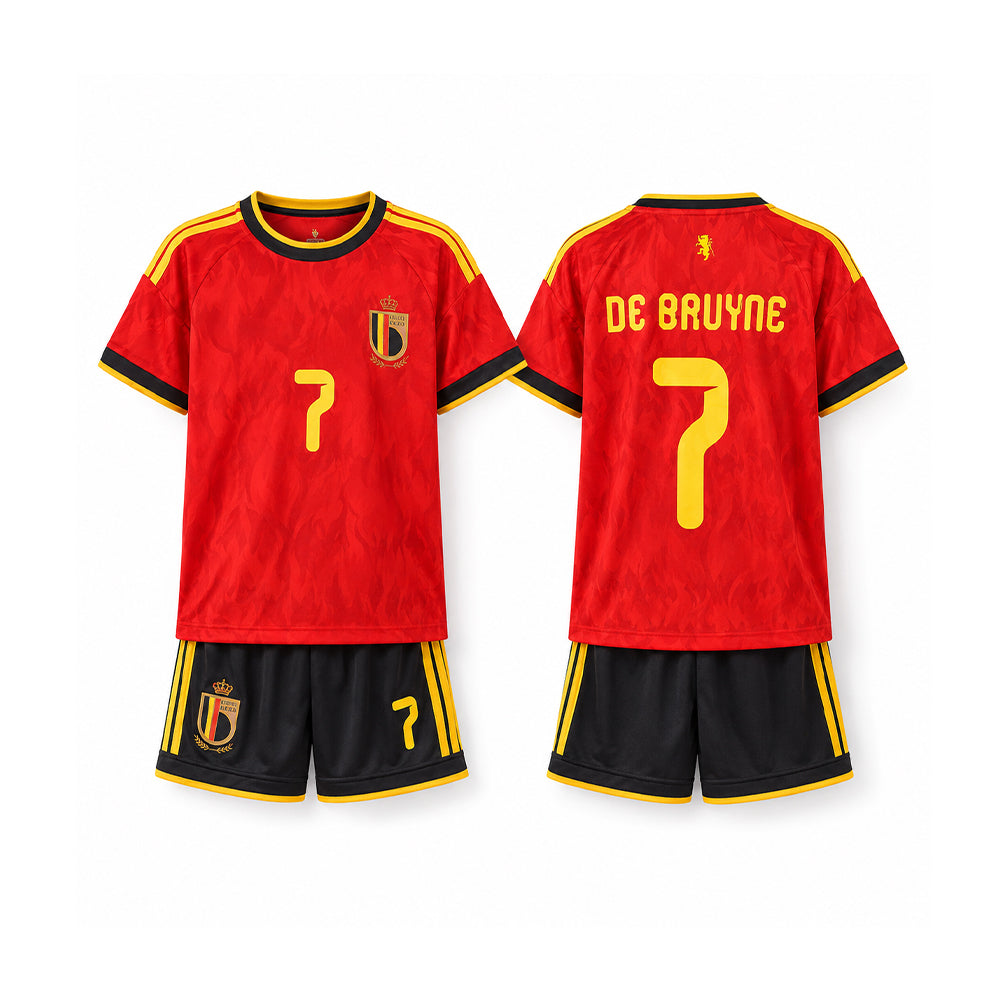 DE BRUYNE 2PC FOOT-BALL JERSEY ORG/BLK IRS-26 2-3 YEAR 005
