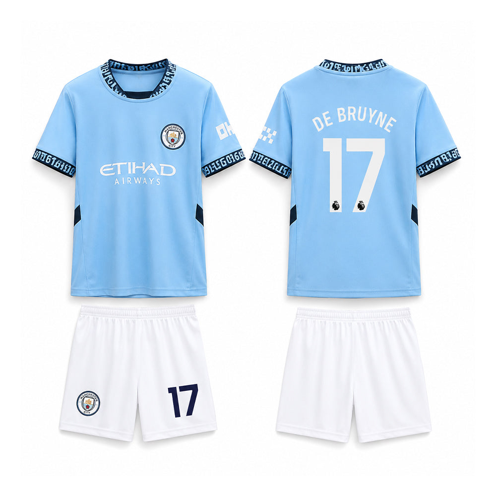 DE BRUYNE 2PC FOOT-BALL JERSEY SKY-BLU/WHT IRS-26 2-3 YEAR 006