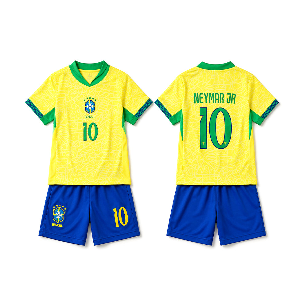 NEYMAR JR 2PC FOOT-BALL JERSEY YLW/BLU IRS-26 2-3 YEAR 009