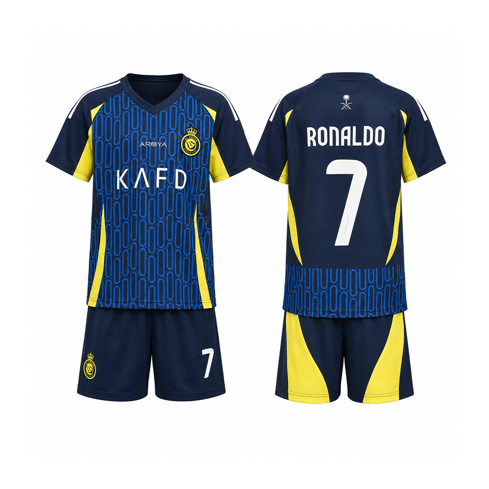 RONALDO 2PC FOOT-BALL JERSEY BLU/YLW IRS-26 2-3 YEAR 010