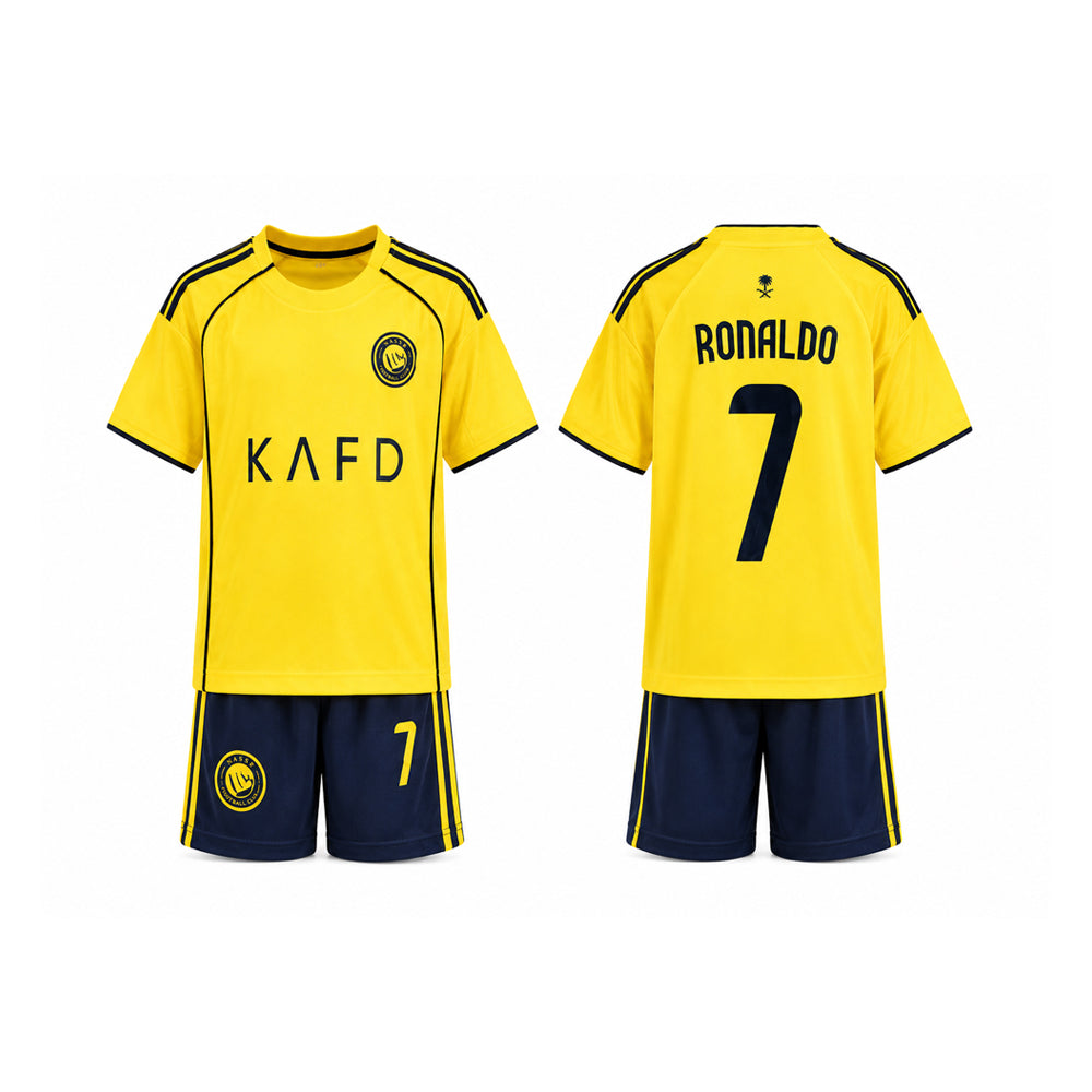 RONALDO 2PC FOOT-BALL JERSEY YLW/BLK IRS-26 2-3 YEAR 015